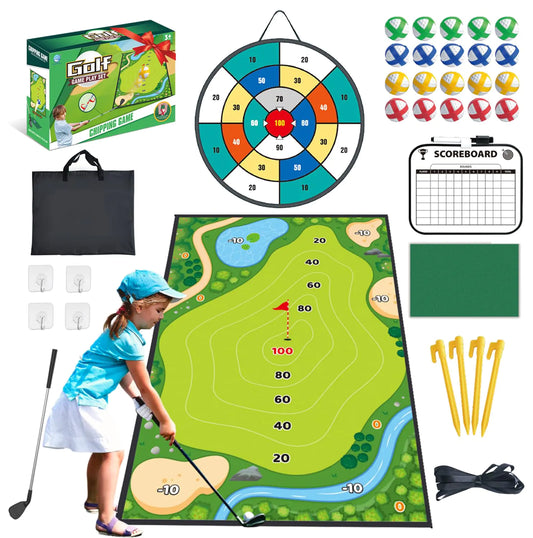 Golf Chipping Game With Velcro Mat and Golf Balls