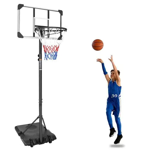 Adjustable Junior Basketball System 5.6-7ft with Wheels